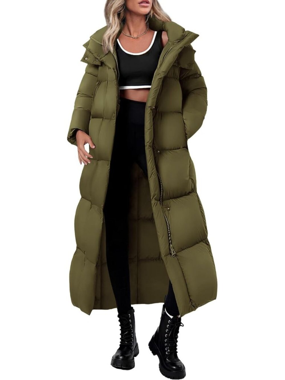 Trendy Women's Long Puffer Coat - Warm Winter Jacket, Stylish Outerwear, Cozy